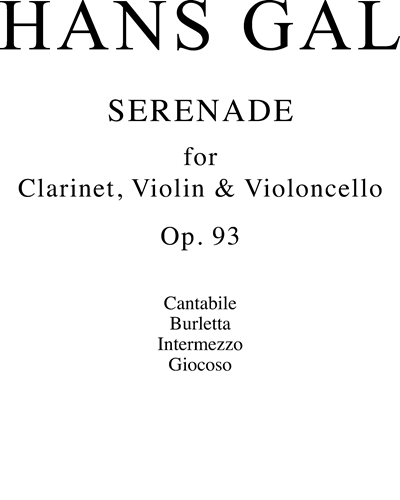 Serenade, op. 93 — Hans Gál