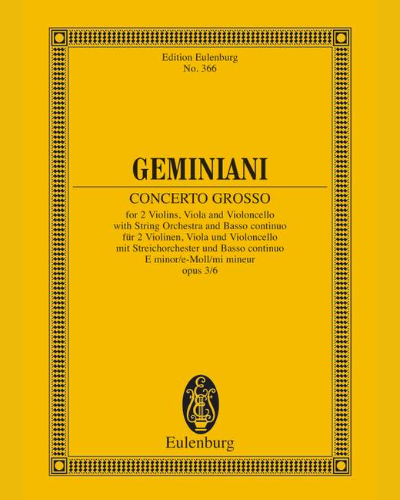 Concerto grosso E minor — Francesco Geminiani