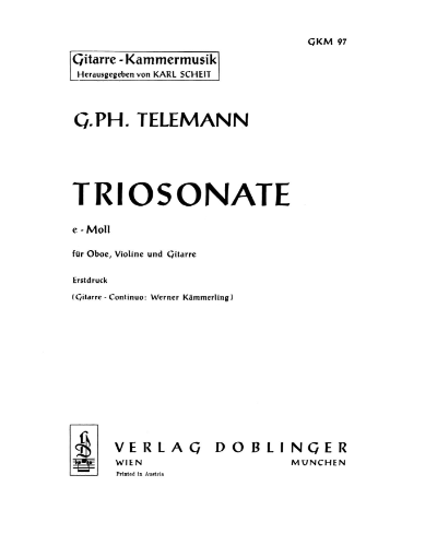 Trio Sonata in E minor — Georg Philipp Telemann