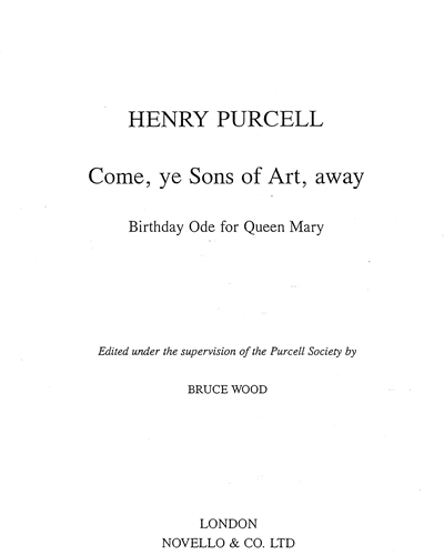 Come, ye Sons of Art, away — Henry Purcell