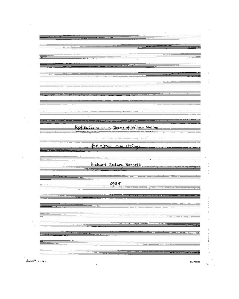 Reflections on a Theme of William Walton — 理查德·罗德尼·贝内特