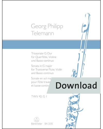 Sonata for Transverse Flute, Violin and Basso continuo in G major TWV 42:G1 — 泰勒曼