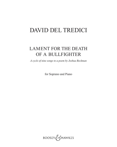 Lament for the Death of a Bullfighter — 戴维·德尔特雷迪奇