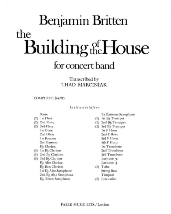 The Building of The House — Benjamin Britten