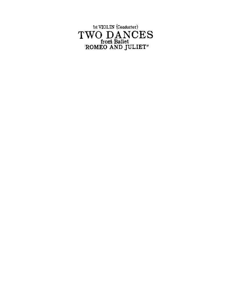 Two Dances (from 'Romeo and Juliet') — 普罗科菲耶夫
