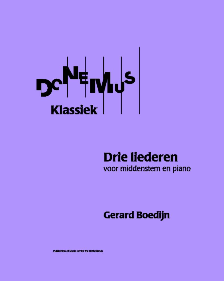 Three Songs, op. 101 — Gerard Hendrik Boedijn