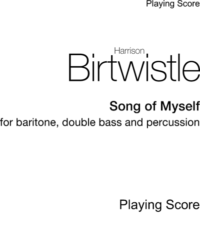 Song of Myself — Harrison Birtwistle
