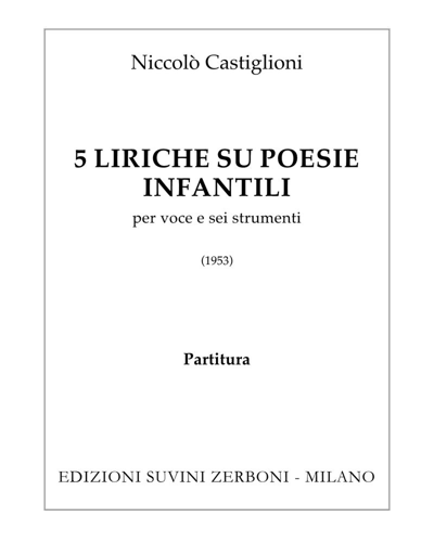 5 Liriche su Poesie Infantili — Niccolò Castiglioni