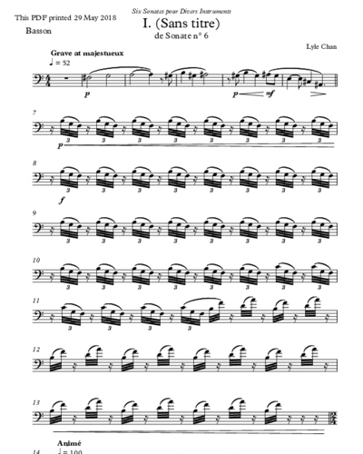 Sonata No. 6 ("sonate en forme de concert") — Lyle Chan