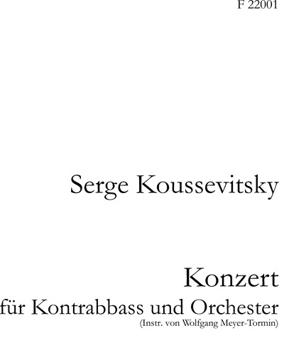 Concerto for Double Bass and Orchestra, op. 3 — Sergey Koussevitzky
