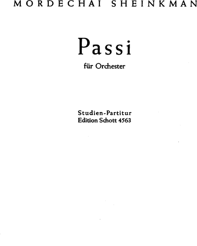 Passi — Mordechai Sheinkman