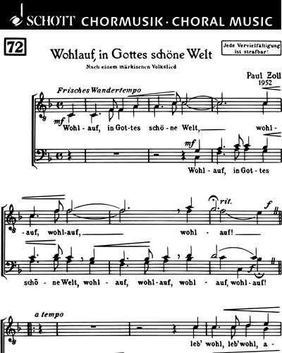 Wohlauf, in Gottes schöne Welt — Paul Zoll