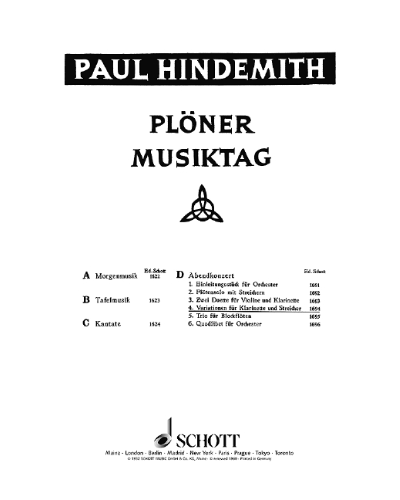 Plöner Musiktag — 欣德米特