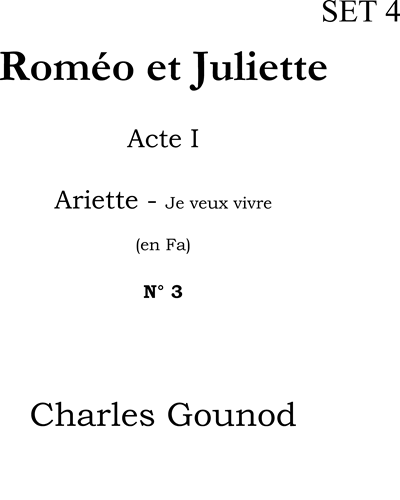 Je veux vivre dans le rêve (in F major) — Charles Gounod