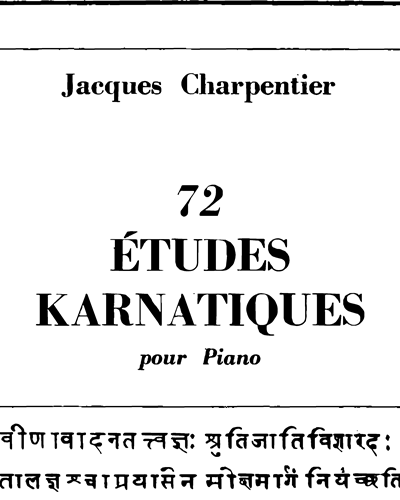 72 Études Karnatiques 2e Cycle — Jacques Charpentier