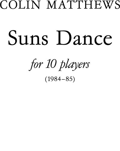 Suns Dance — Colin Matthews