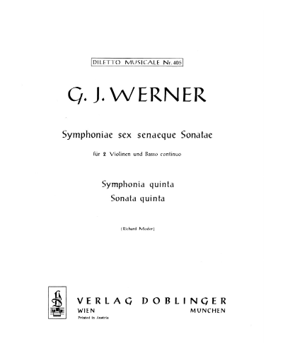 Symphony No. 5 in D major & Sonata No. 5 in D minor — Gregor Werner