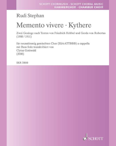 Memento vivere · Kythere — Rudi Stephan