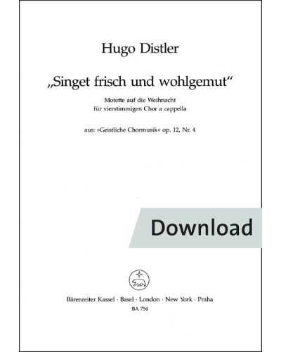 Singet frisch und wohlgemut for Four-part choir no. 4 — Hugo Distler