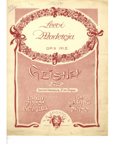 Geisha, op. 9/5 — 莱维·马代托亚