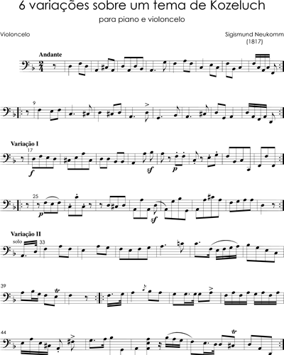 6 Variações sobre um tema de Kozeluch — Sigismund Neukomm