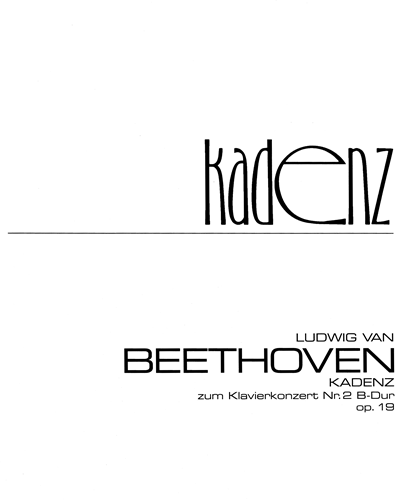Cadenza for Piano Concerto in B-flat major, op. 19 — 贝多芬