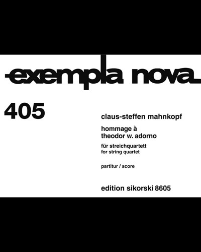 Hommage à Theodor W. Adorno — Claus-Steffen Mahnkopf