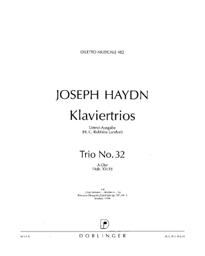 Piano Trio No. 32 in A major, Hob. XV:18 — Joseph Haydn