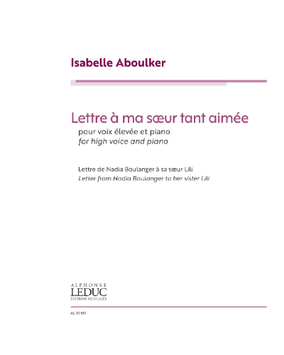 Lettre à ma soeur tant aimée — Isabelle Aboulker