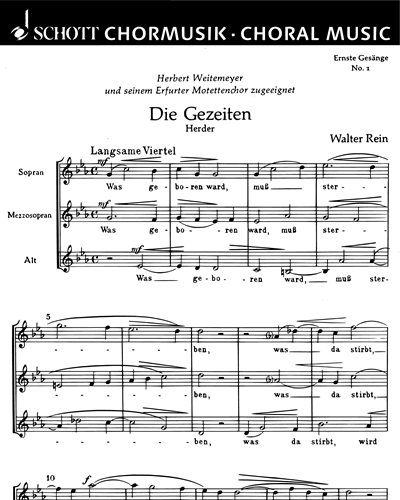 Drei ernste Gesänge — Walter Rein