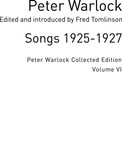 Songs 1925-1927, Vol. 6 — Peter Warlock