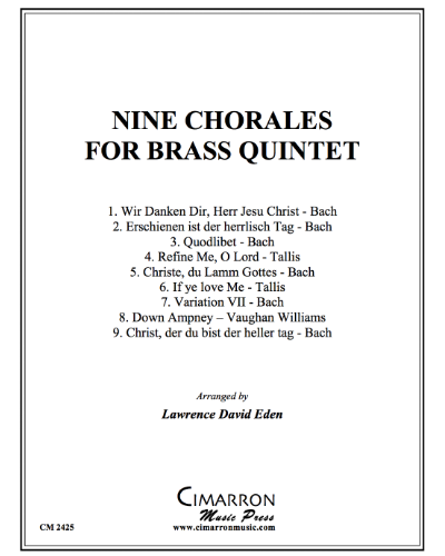 Nine Chorales for Brass Quintet — 合集