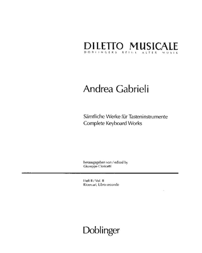 Collected Works for Keyboard, Vol. 2 — 安德烈亚·加布里埃利