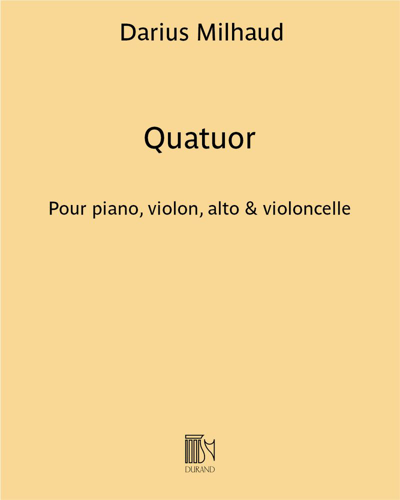 Quartet for Piano, Violin, Viola & Cello, op. 417 — 米约