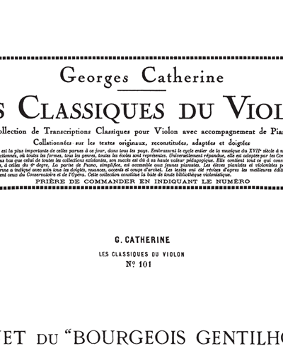 Menuet du Bourgeois Gentilhomme No. 101 (from 'Les Classiques du Violon') — 吕利