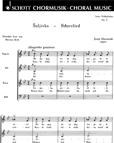 Sechs serbische Volkslieder — Josip Štolcer-Slavenski