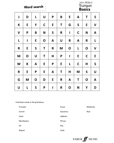 Trumpet Basics Wordsearch — 佚名