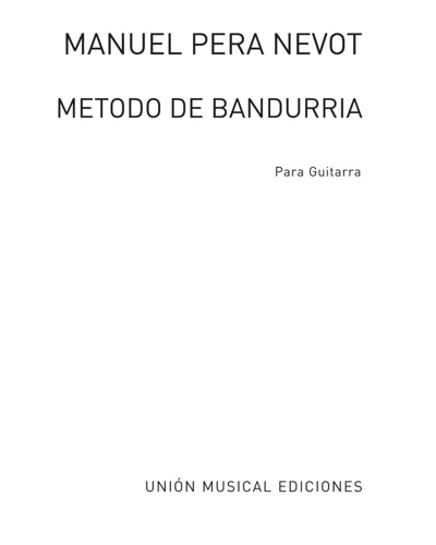 Metodo de bandurria — Manuel Pera Nevot