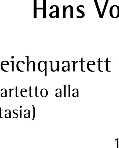 String Quartet III, op. — Hans Vogt