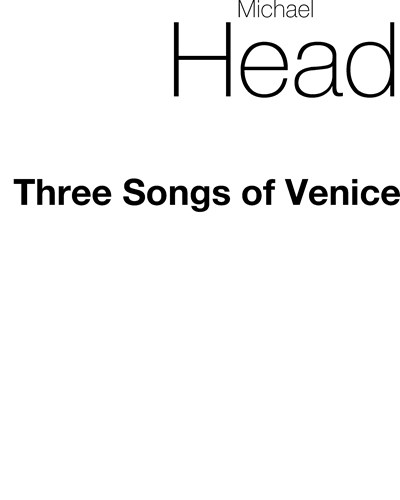 Three Songs of Venice — Michael Head