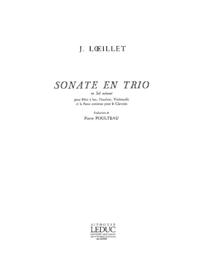 Trio Sonata in G minor, op. 1 no. 3 — Jean-Baptiste Loeillet of London
