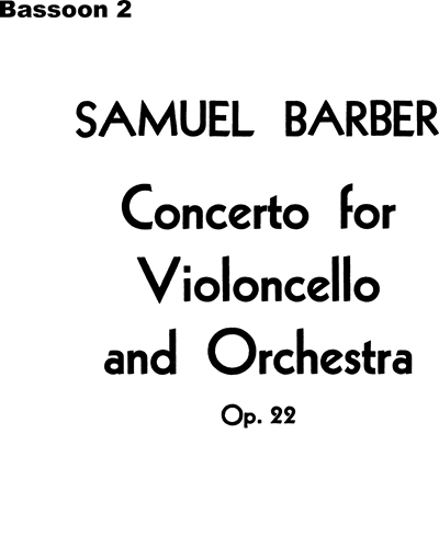 Concerto for Violoncello, op. 22 — 巴伯