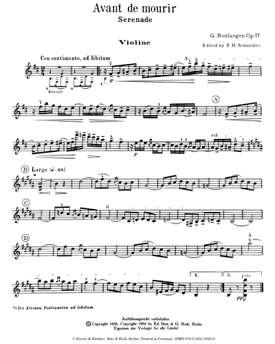 Avant de Mourir, op. 17 — Georges Boulanger