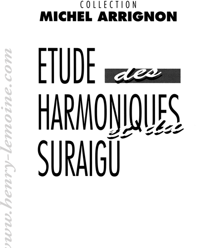 Etude des Harmoniques et du Suraigu — Joseph Marchi