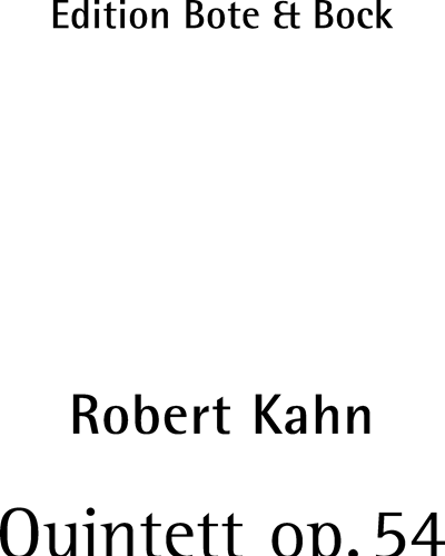 Quintet, op. 54 — Robert Kahn