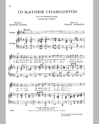 I'd Rather Charleston — 格什温