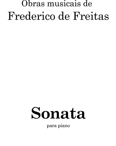 Sonata for Piano — Frederico de Freitas