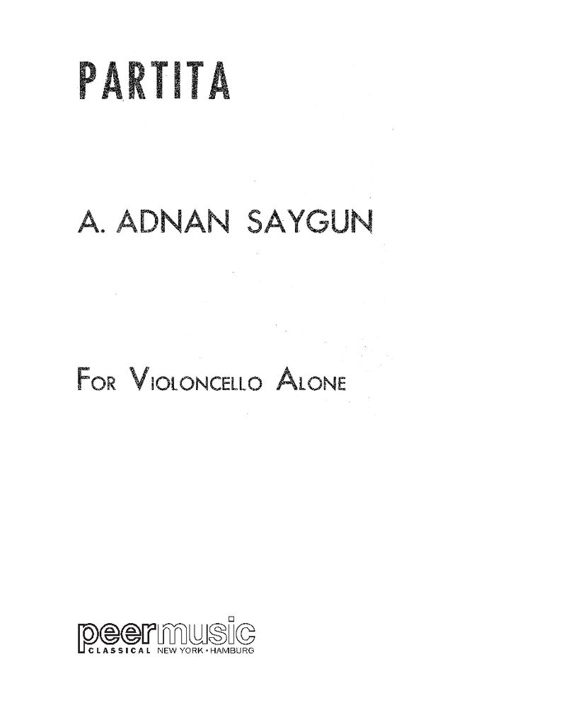Partita, op. 31 — Ahmet Adnan Saygun