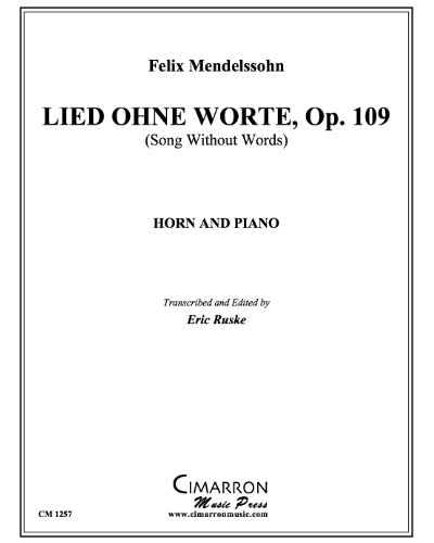 Lied Ohne Worte, op. 109 — 门德尔松