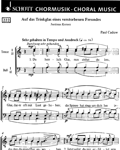 Auf das Trinkglas eines verstorbenen Freundes — Paul Cadow